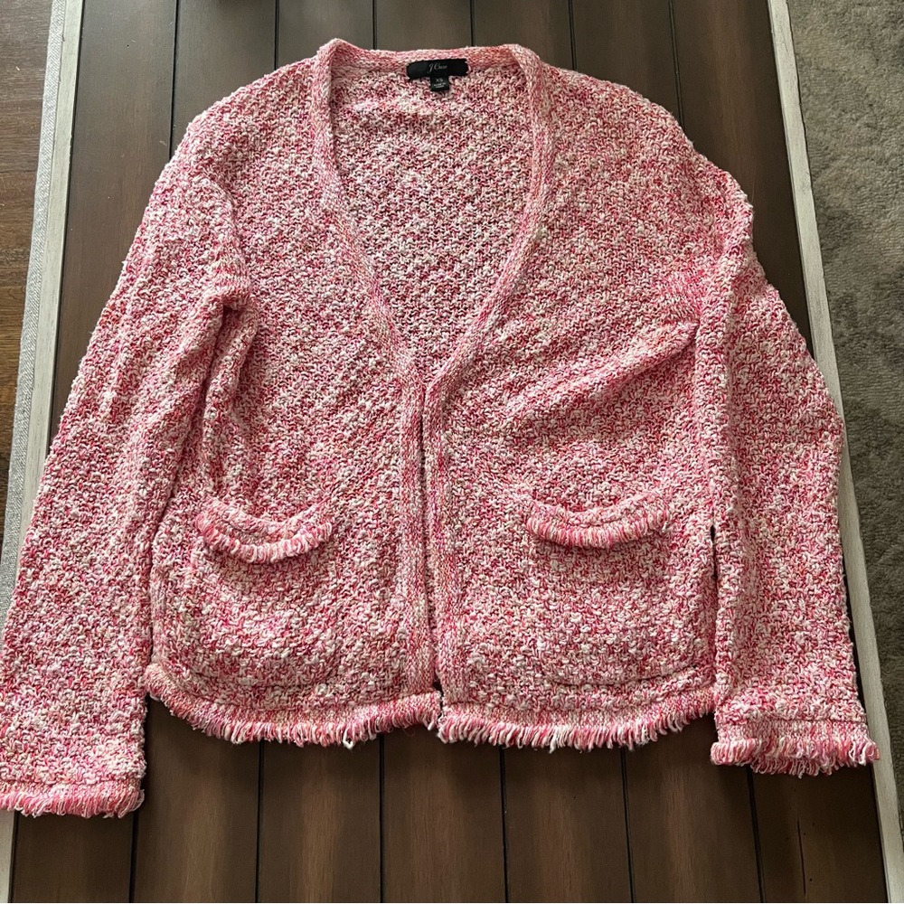 J Crew Sweater Cardigan Knit Pink Extra Small